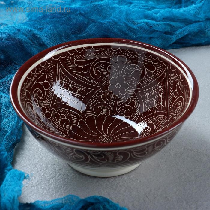 Коса Риштанская Керамика  Коса Риштанская Керамика "Узоры" 15,5 см, средняя, коричневая