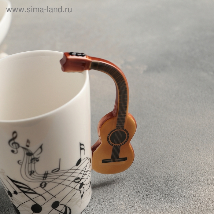 Кружка керамическая «Инструменты. Гитара», 350 мл, цвет белый Кружка керамическая «Инструменты. Гитара», 350 мл, цвет белый