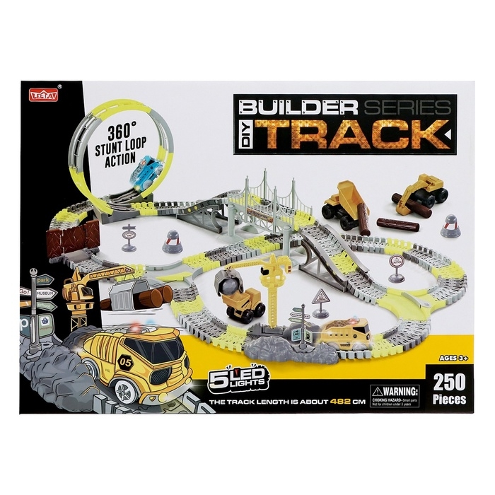 Автотрек «Строительная площадка», гибкий, мёртвая петля, 250 деталей Автотрек «Строительная площадка», гибкий, мёртвая петля, 250 деталей