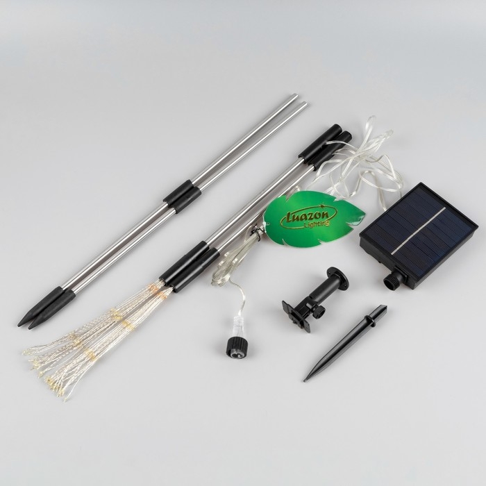 Садовый светильник на солнечной батарее «Одуванчики» 2 шт., 78 см, 160 LED, свечение мульти Садовый светильник на солнечной батарее «Одуванчики» 2 шт., 78 см, 160 LED, свечение мульти