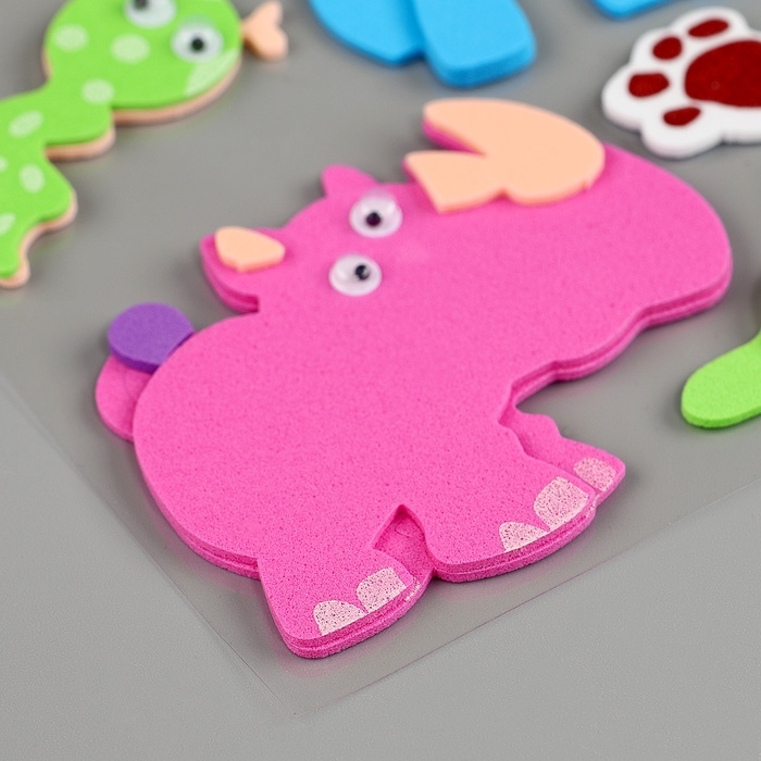 Набор наклеек из EVA  Набор наклеек из EVA "Животные", 9 шт