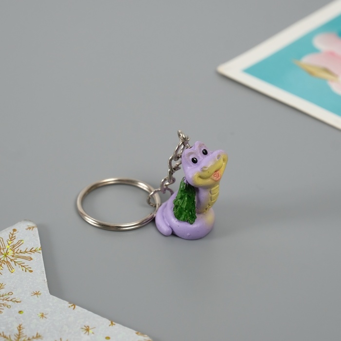 Брелок полистоун Брелок полистоун "Змейка с ёлочкой" МИКС 2х1,5х2,5 см