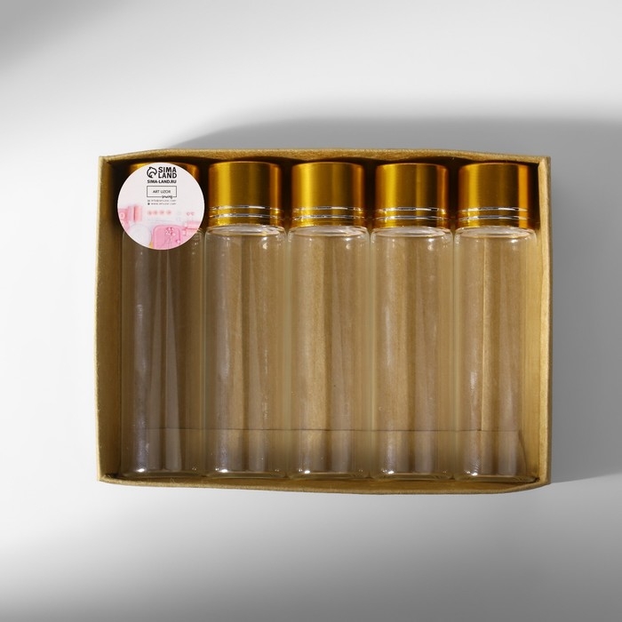 Баночки для хранения бисера, d = 2,2 × 8 см, 5 шт Баночки для хранения бисера, d = 2,2 × 8 см, 5 шт