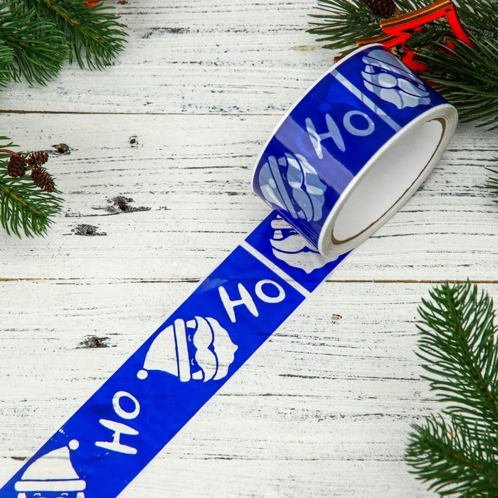 Новый год. Скотч с логотипом  Новый год. Скотч с логотипом "СантаКлаусНО 2" 48*45м 45мкм