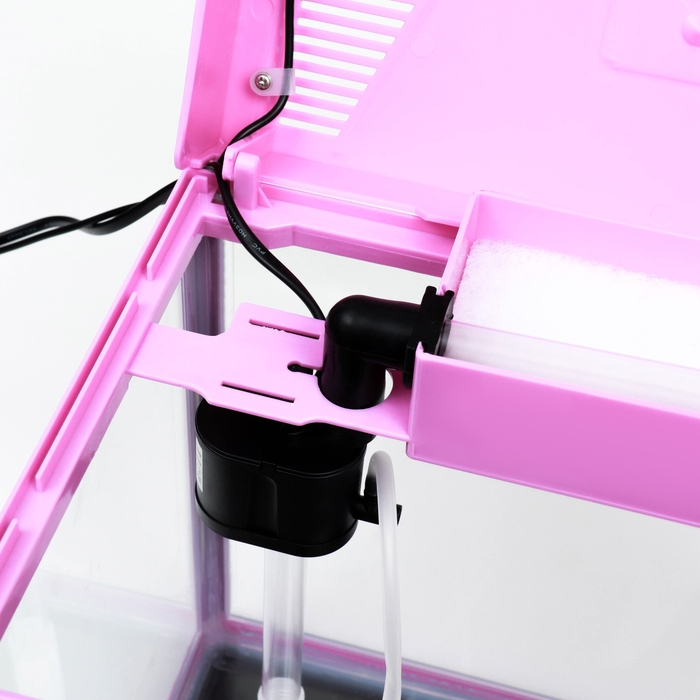 Аквариум SeaStar HX-320F в комплекте: LED-лампа, фильтр, 18 л, розовый Аквариум SeaStar HX-320F в комплекте: LED-лампа, фильтр, 18 л, розовый