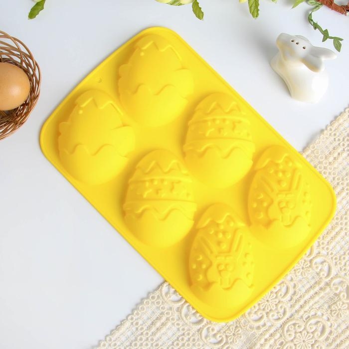 Силиконовая форма на Пасху «Зайцы и цыплята», жёлтая Силиконовая форма на Пасху «Зайцы и цыплята», жёлтая