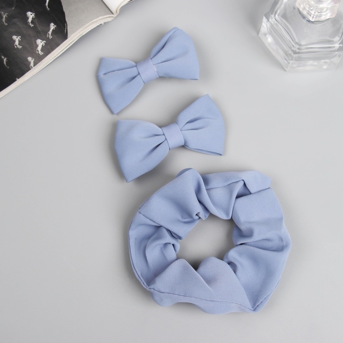 Набор для волос Набор для волос "Фелиция" (резинка 7 см, 2 зажима 6,5 см) стиль, синий