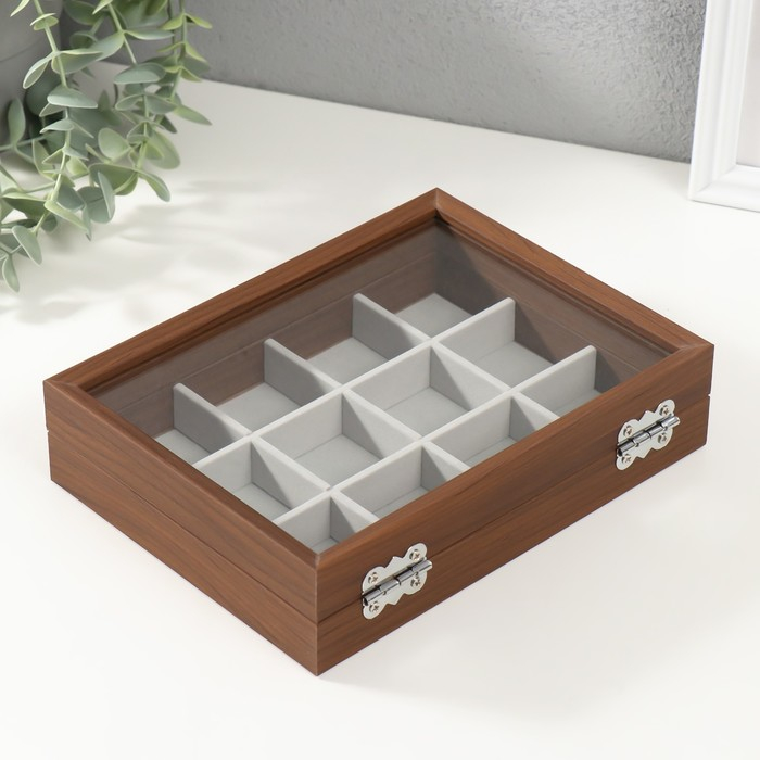 Шкатулка дерево для украшений Шкатулка дерево для украшений "Коричневая" 5х21х16 см