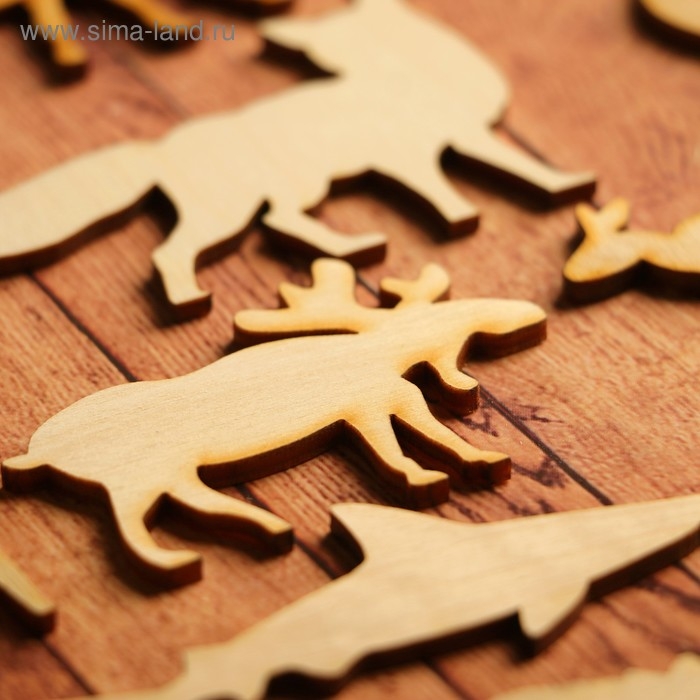 Набор заготовок для творчества «Животные», 21 шт, размер 6х6 см Набор заготовок для творчества «Животные», 21 шт, размер 6х6 см