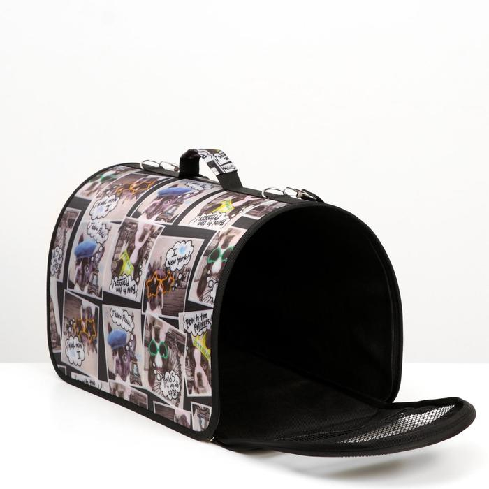 Сумка - переноска для животных с принтом, 46 х 28,5 х 30 см микс Сумка - переноска для животных с принтом, 46 х 28,5 х 30 см микс