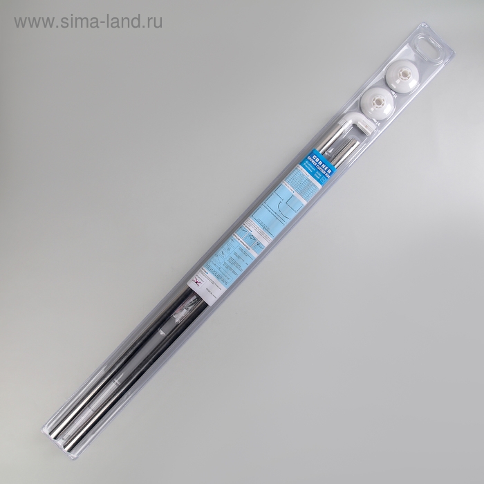 Карниз для ванной комнаты г-образный, 80×80 см, нержавеющая сталь