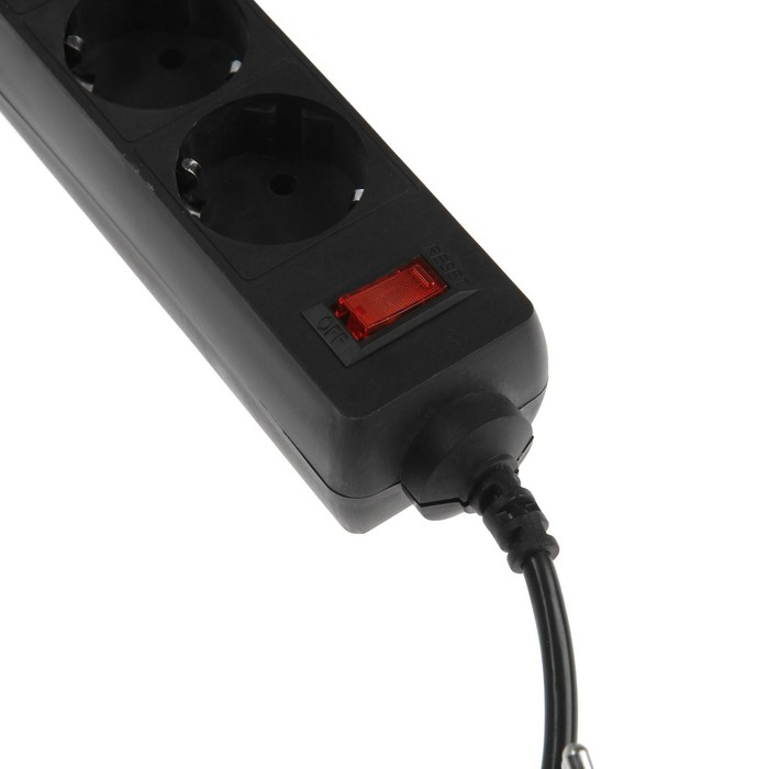 Сетевой фильтр Luazon Lighting, 4 розетки, 1.0 м, 2200 Вт, 3 х 0.75 мм2, 10 A, 220 В, черный Сетевой фильтр Luazon Lighting, 4 розетки, 1.0 м, 2200 Вт, 3 х 0.75 мм2, 10 A, 220 В, черный