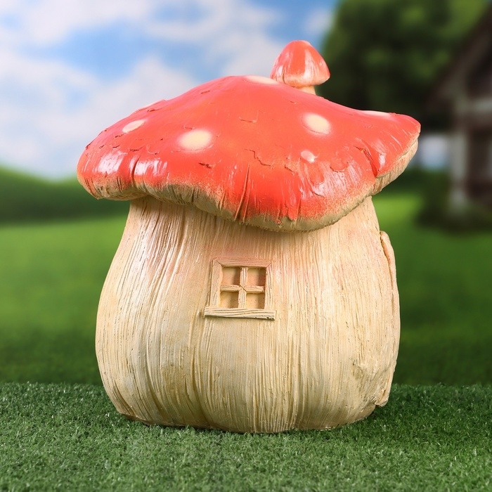 Садовая фигура  Садовая фигура "Домик мухомор" 21х21х25см
