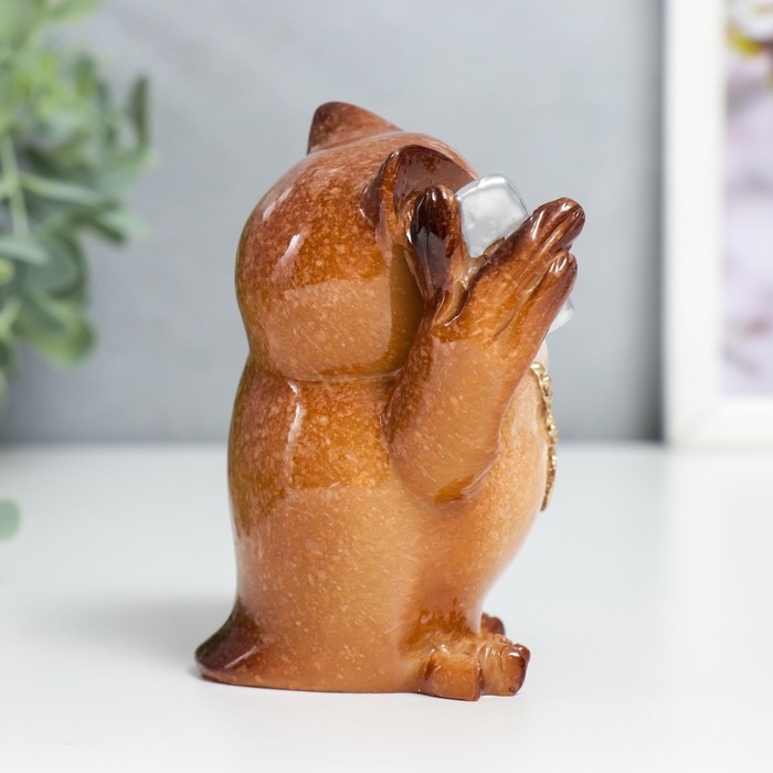 Сувенир полистоун лак Сувенир полистоун лак "Филин - Бизнесмен" 9,5х6х8,8 см