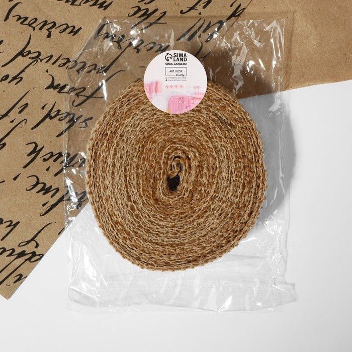 Лента из джута «Ромашки», натуральная, 20 мм, 4,5 ± 0,5 м, цвет белый Лента из джута «Ромашки», натуральная, 20 мм, 4,5 ± 0,5 м, цвет белый