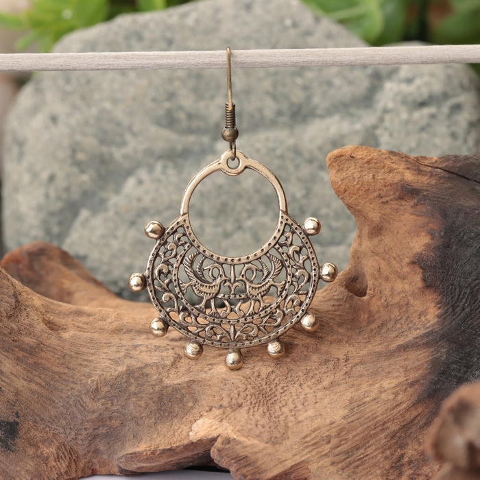 Серьги-амулет Серьги-амулет "Жар-птицы", латунь