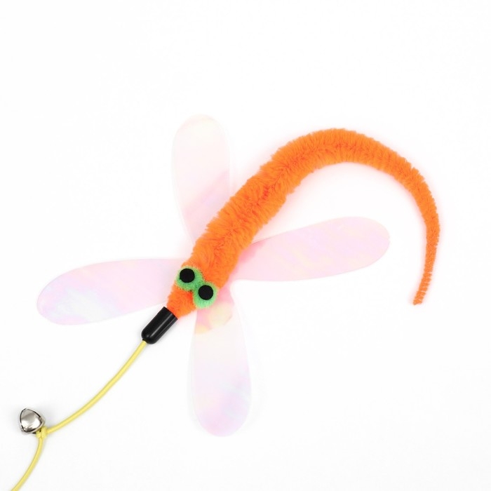 Дразнилка-удочка  Дразнилка-удочка "Стрекоза",  40 см, оранжевая