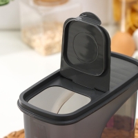 Ёмкость для сыпучих продуктов «Бест», 2 л, 9,5×19×19 см, цвет прозрачный, крышка серая
