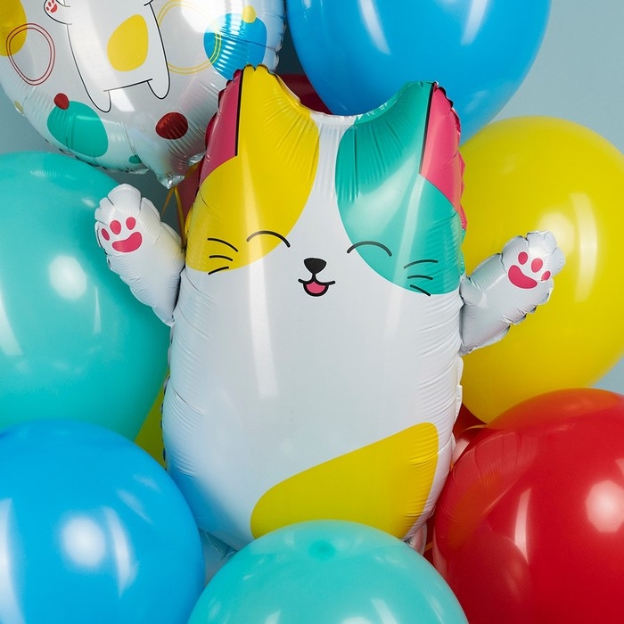 Шар фольгированный 27 Шар фольгированный 27" «Котик лапочка», фигура