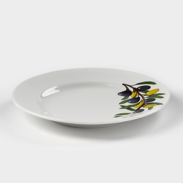 Тарелка фарфоровая «Оливки», d=20 см, белая Тарелка фарфоровая «Оливки», d=20 см, белая