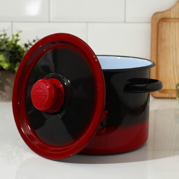 Кастрюля эмалированная, 3,5 л, цвет МИКС Кастрюля эмалированная, 3,5 л, цвет МИКС