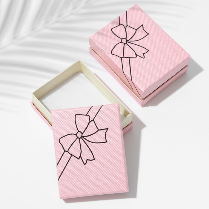 Коробочка подарочная под набор «Бантик», 7×9, цвет розовый Коробочка подарочная под набор «Бантик», 7×9, цвет розовый