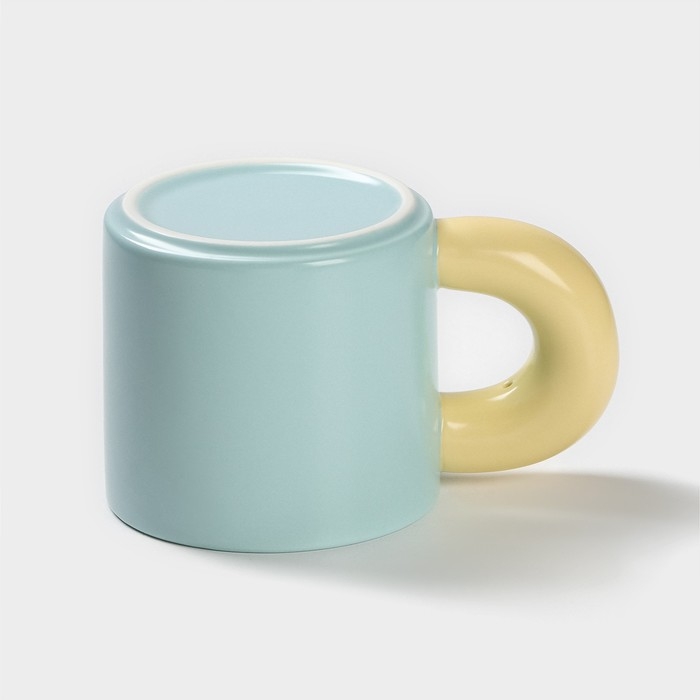 Кружка керамическая «Воздух», 300 мл, цвет голубой и жёлтый Кружка керамическая «Воздух», 300 мл, цвет голубой и жёлтый