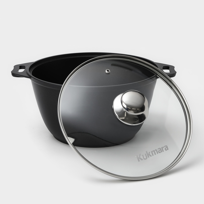 Набор кухонной посуды «Традиция №1», антипригарное покрытие, крышка, цвет чёрный
