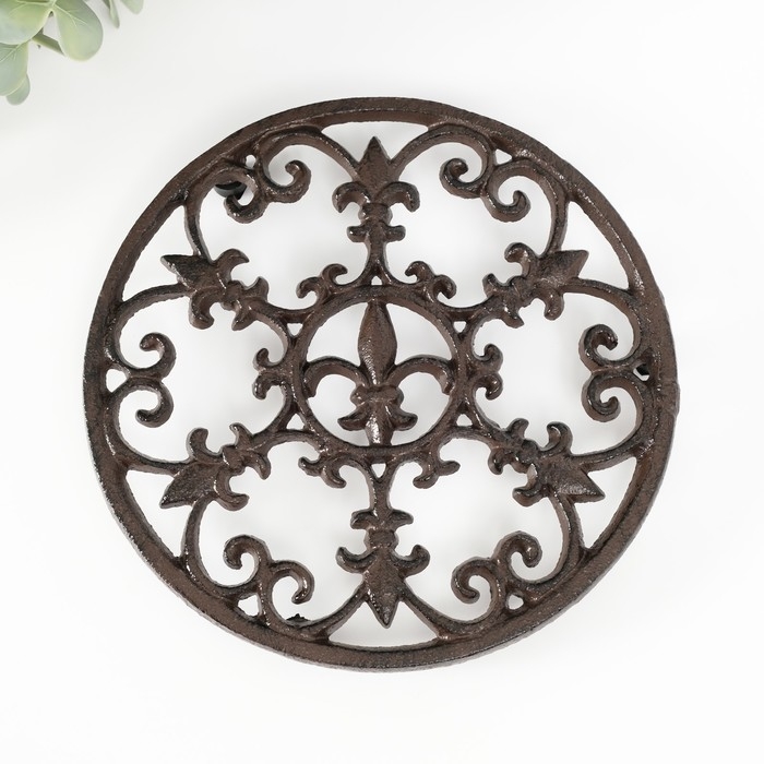 Сувенир чугун подставка  Сувенир чугун подставка "Лилия" 18х18х1,5 см