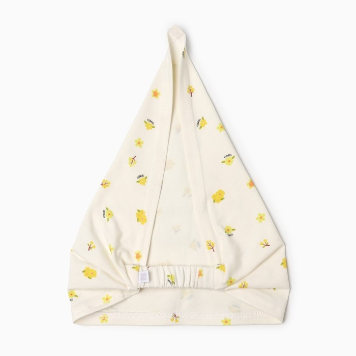 Косынка для девочки, цвет бело-желтый, размер 46-48