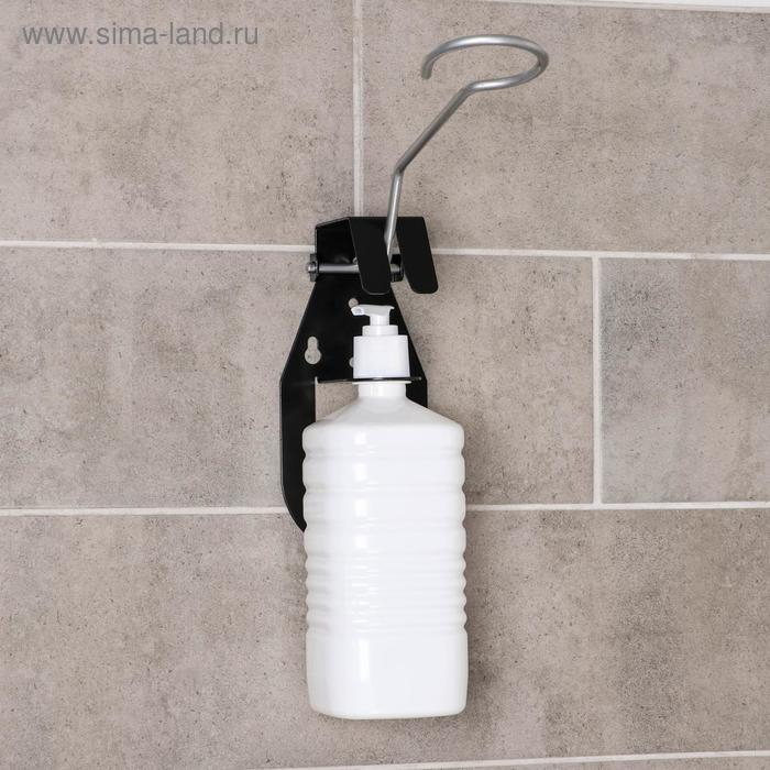 Дозатор для антисептика локтевой, 1 л, с держателем, цвет чёрный Дозатор для антисептика локтевой, 1 л, с держателем, цвет чёрный