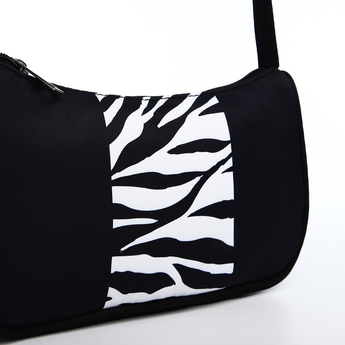 Сумка женская багет из текстиля, «Зебра», 23х13х5 см. Сумка женская багет из текстиля, «Зебра», 23х13х5 см.