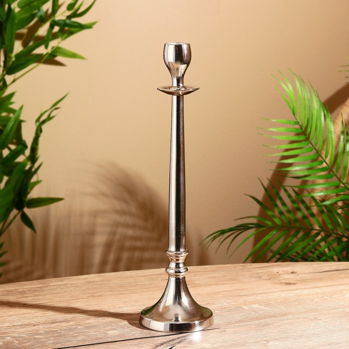 Подсвечник алюминий Подсвечник алюминий "Ампир" на 1 свечу 9,5х9,5х35 см