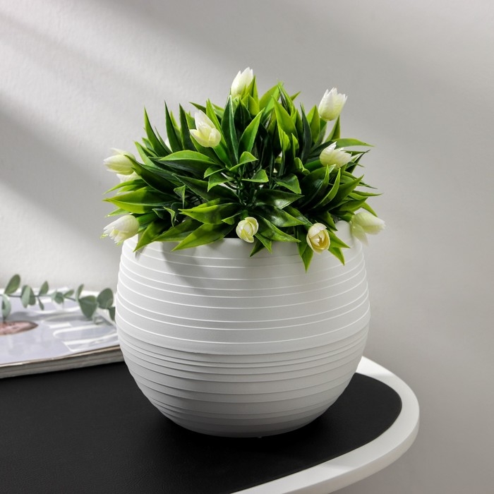 Горшок для цветов «Япония», 2 л, цвет белый Горшок для цветов «Япония», 2 л, цвет белый