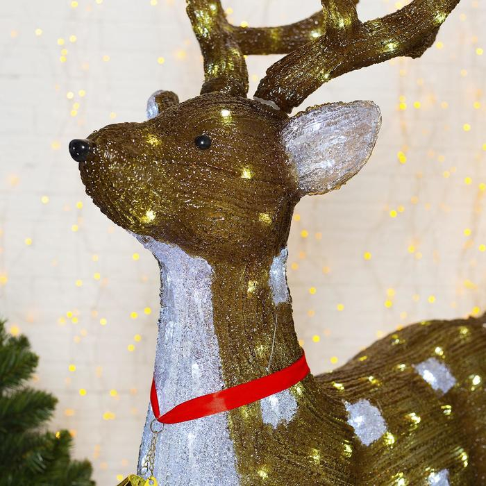 Светодиодная фигура «Косуля» 80 × 130 × 50 см, акрил, 228 LED, 8 режимов, 24 В, свечение белое Светодиодная фигура «Косуля» 80 × 130 × 50 см, акрил, 228 LED, 8 режимов, 24 В, свечение белое