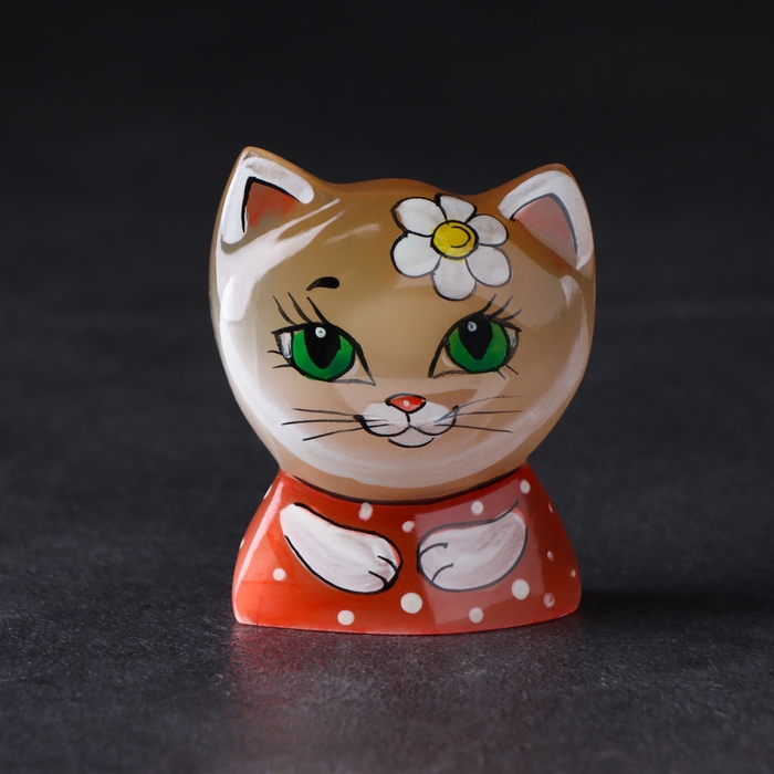 Сувенир Сувенир "Кошка с ромашкой", селенит