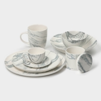 Набор салатников фарфоровых Magistro Real Marble, 380 мл, 11,6×6,5 см, 2 шт