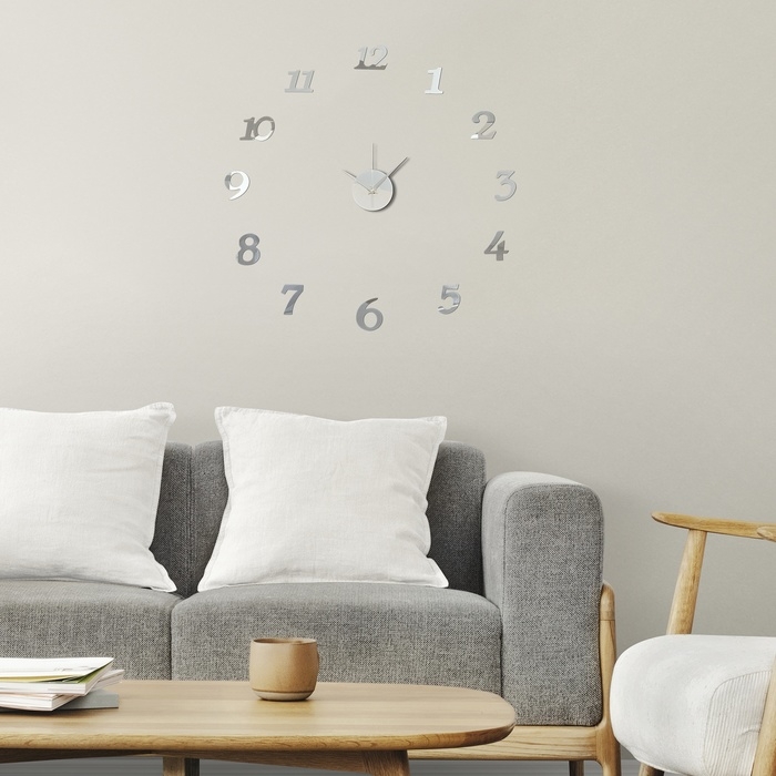 Часы настенные интерьерные, 3d  Часы настенные интерьерные, 3d "Ясмина", наклейка, большие, d-45 см