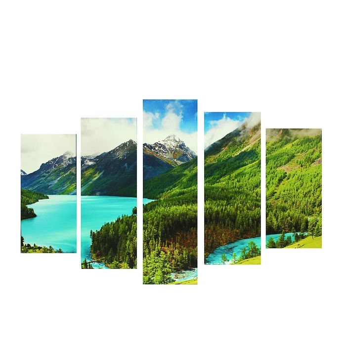 Картина модульная на подрамнике  Картина модульная на подрамнике "Озеро" 2-25*52 см, 2-25*66,5 см, 1-25*80 см   80*140 см