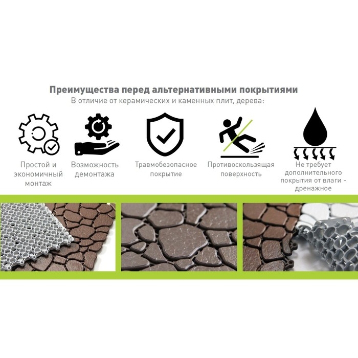 Напольное модульное покрытие AQUA STONE, 34×34 см, 6 шт в упаковке, цвет синий Напольное модульное покрытие AQUA STONE, 34×34 см, 6 шт в упаковке, цвет синий