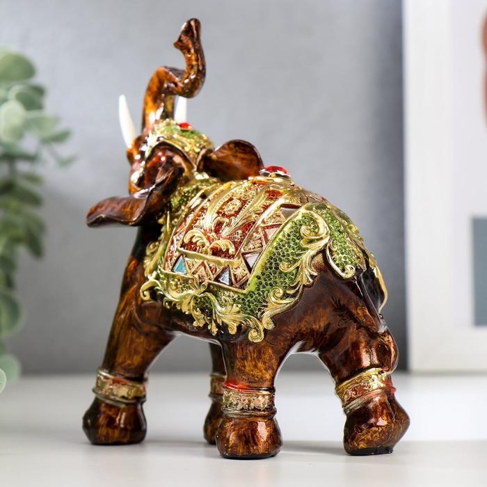 Сувенир полистоун Сувенир полистоун "Слон в яркой попоне с золотом" МИКС 12х6,5х13 см