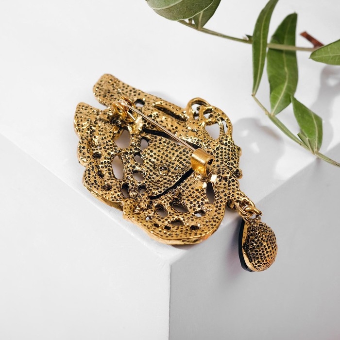 Брошь «Бабочка» винтаж, цвет коричневый в чернёном золоте Брошь «Бабочка» винтаж, цвет коричневый в чернёном золоте