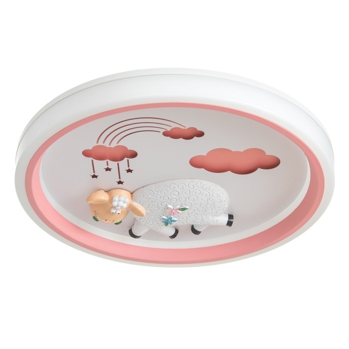 Светильник Светильник "Овечка" LED 48Вт 3000-6000К розовый 50х50х6 см BayerLux