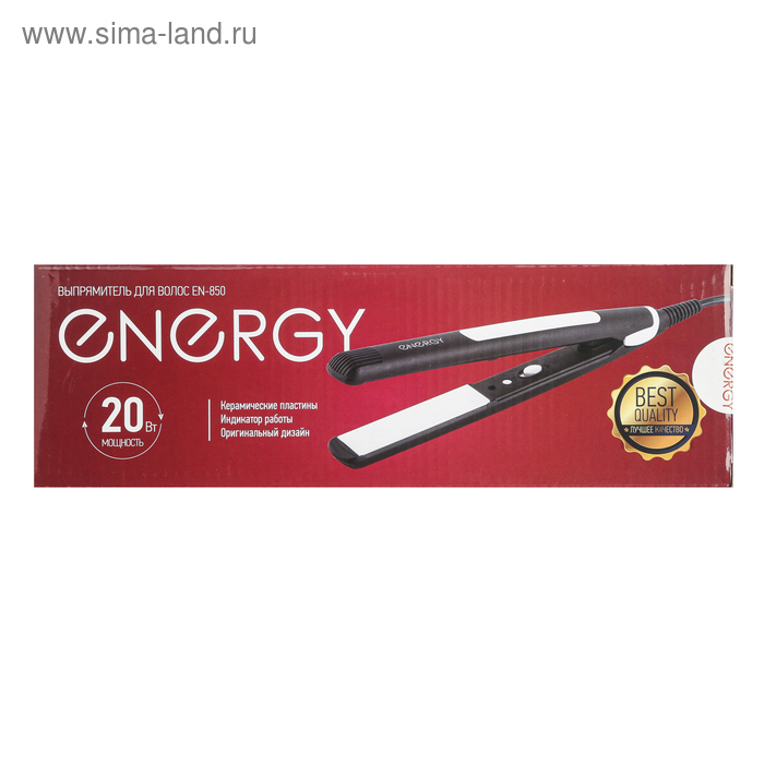 Выпрямитель ENERGY EN-850, 20 Вт, керамическое покрытие, 22х85 мм, до 220°С, черный Выпрямитель ENERGY EN-850, 20 Вт, керамическое покрытие, 22х85 мм, до 220°С, черный