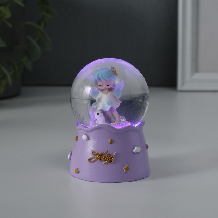 Сувенир полистоун водяной шар свет Сувенир полистоун водяной шар свет "Девочка-ангел" МИКС 4,6х4,6х7 см