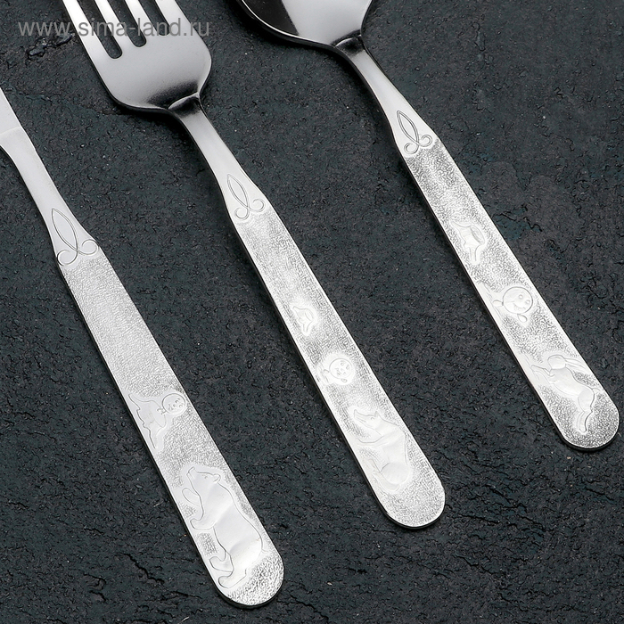 Набор столовых приборов «Топтыжка», 4 предмета, толщина 1,5 мм Набор столовых приборов «Топтыжка», 4 предмета, толщина 1,5 мм