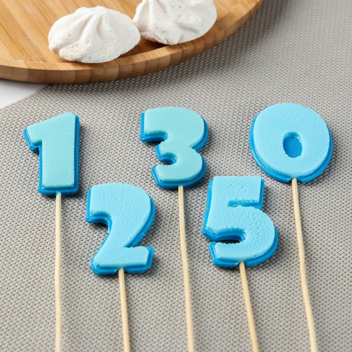 Силиконовый молд для леденцов и шоколада «Цифры», h=5.5 см, цвет прозрачный Силиконовый молд для леденцов и шоколада «Цифры», h=5.5 см, цвет прозрачный