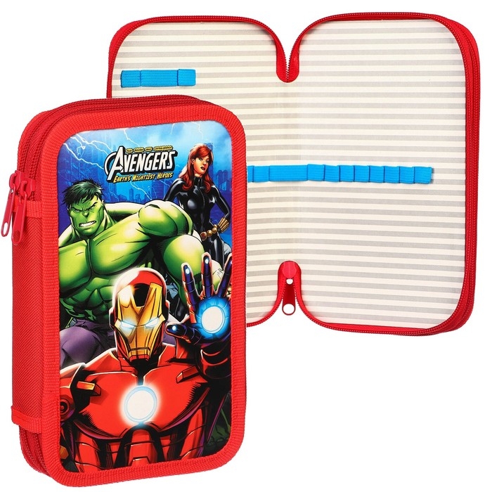 Пенал 2 секции,125х205х40 мм, ламинированный картон, Мстители Пенал 2 секции,125х205х40 мм, ламинированный картон, Мстители