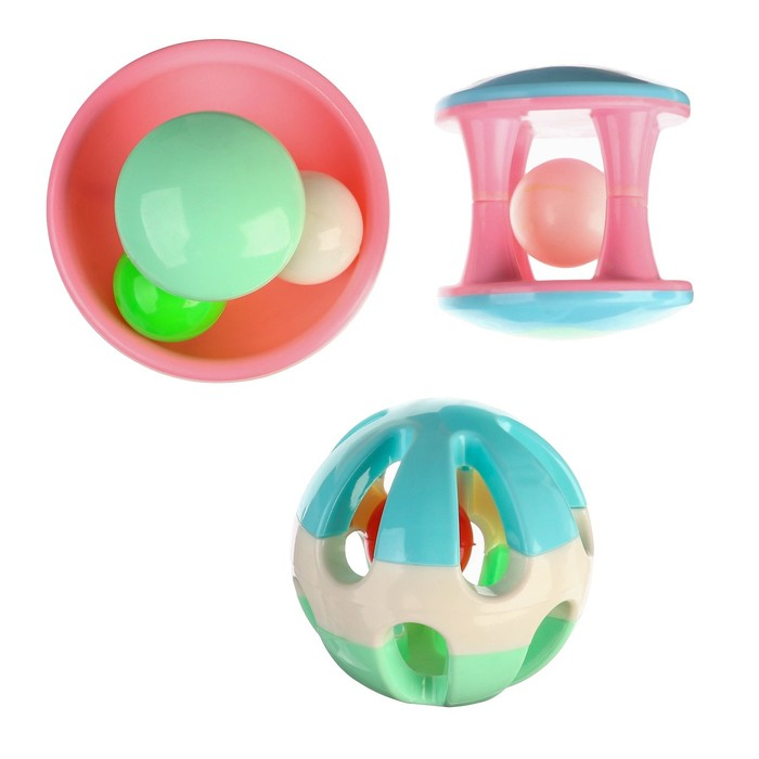 Набор погремушек «Карусельки», 3 шт, Крошка Я Набор погремушек «Карусельки», 3 шт, Крошка Я