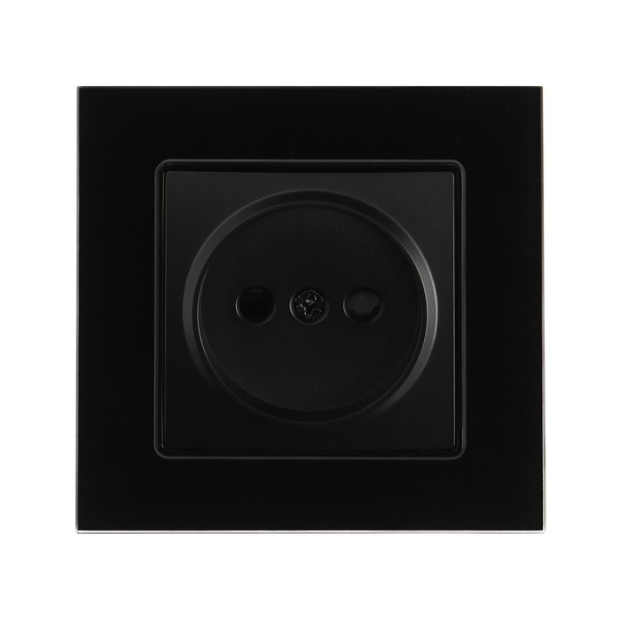 Розетка одноместная TOT Glossy Glass, 10 А, скрытая, без з/к, стекло, черная Розетка одноместная TOT Glossy Glass, 10 А, скрытая, без з/к, стекло, черная